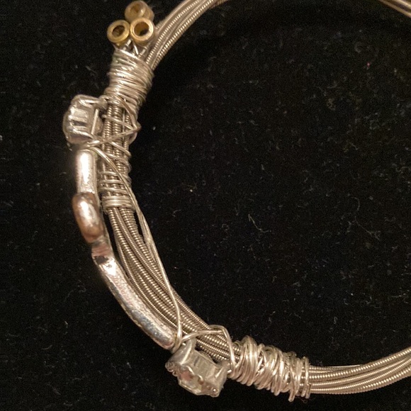 Guitar String Cross Bracelet with Guitar Charm - Picture 5 of 11